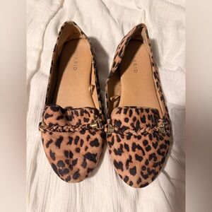 Leopard Print Loafers with Gold Accents